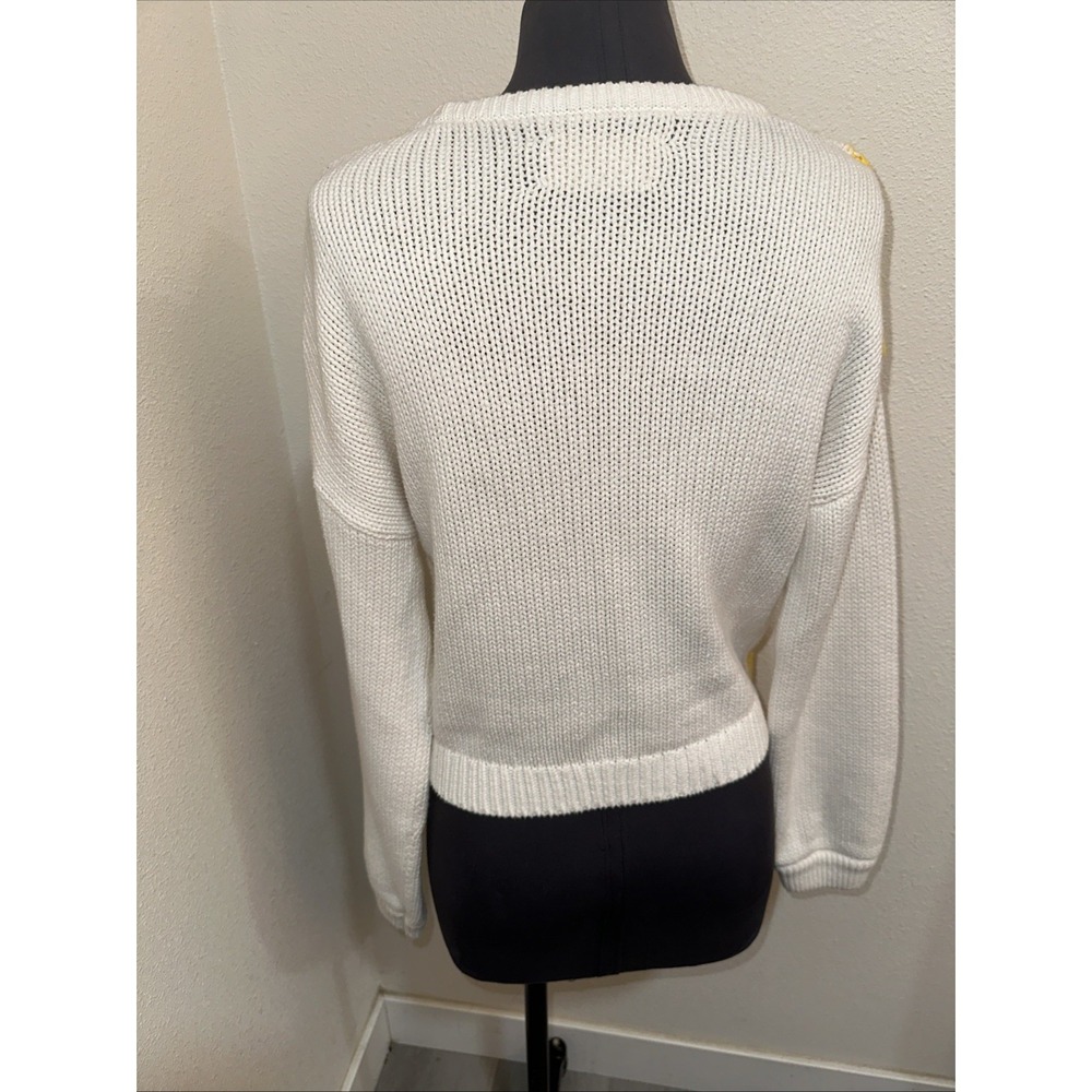 Alice + Olivia The Beatles Here Comes The Sun Leena Knit Sweater Womens S Crop - Picture 5 of 10